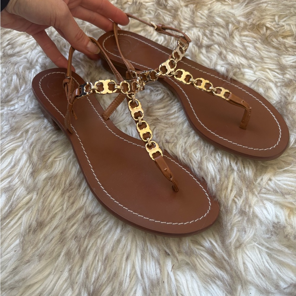 Tory Burch T-Strap Chain Link Sandals